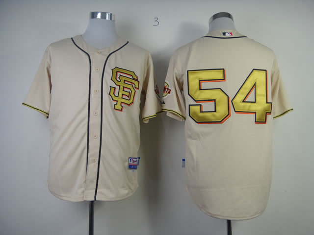 Men San Francisco Giants 54 Romo Cream SF MLB Jerseys